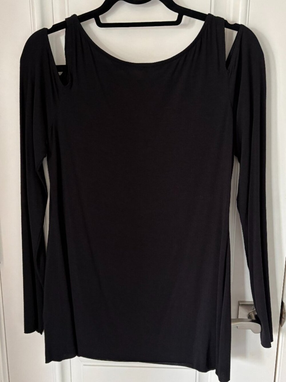 Long sleeve black cols shoulder top by B44 Core